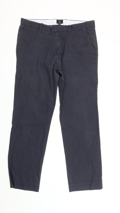 Gap Men's Blue Khakis Tailored Straight Fit Trousers 36W 32L