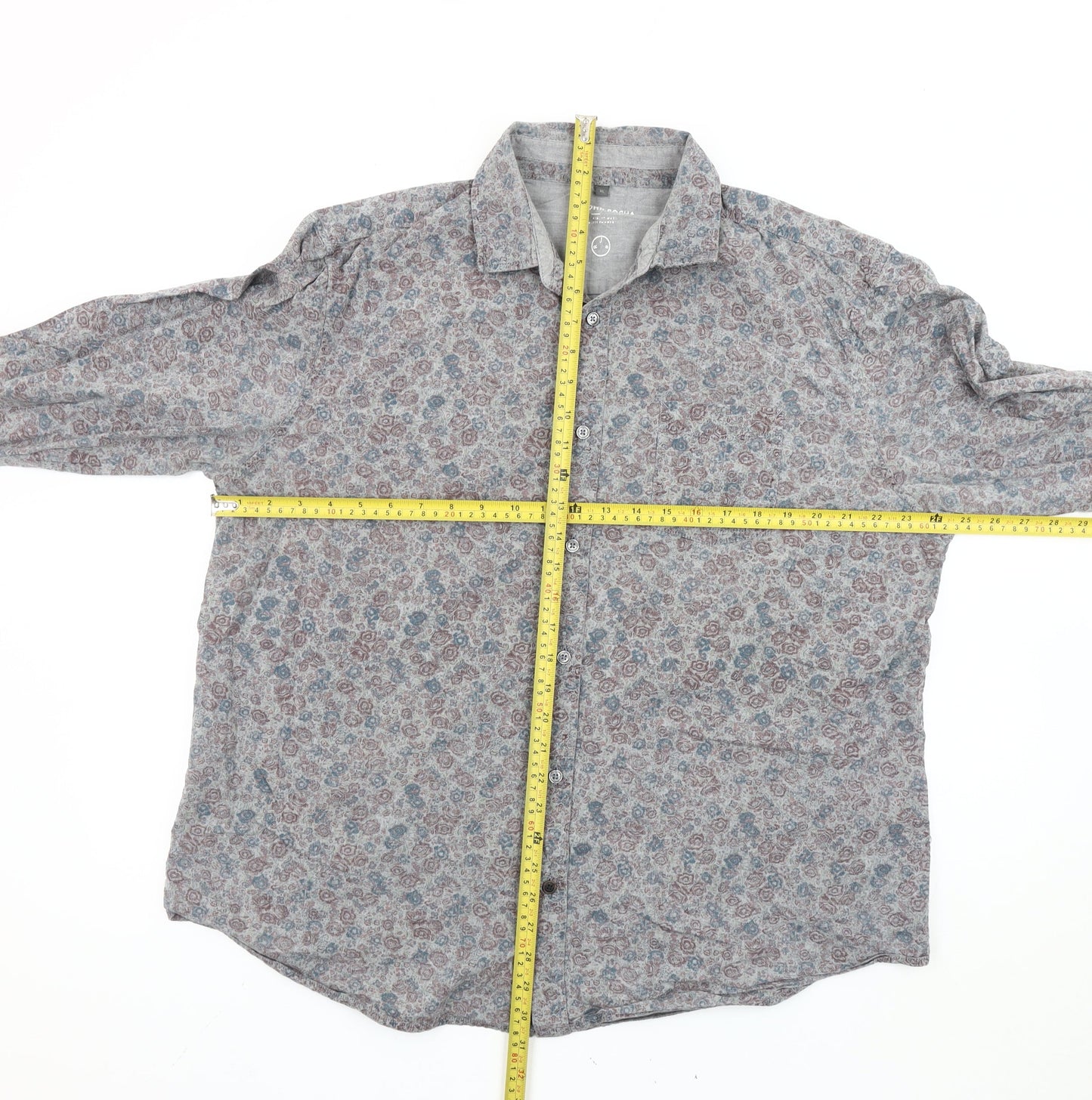 MR. JOHN POCHA Men's Multicoloured XL Floral Cotton Button-Up Shirt