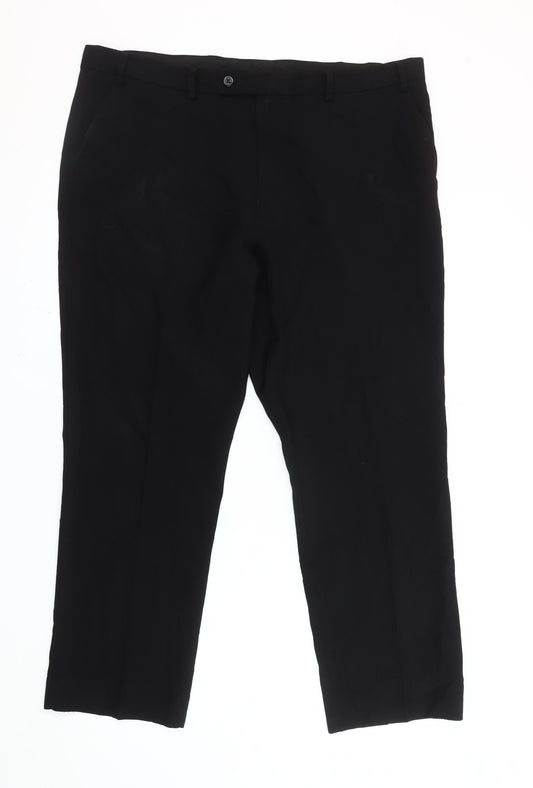 Taylor & Wright Men's Black 40S Regular Fit Dress Trousers