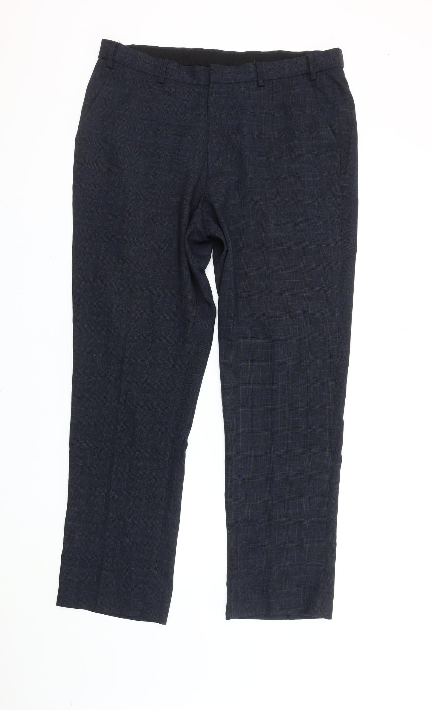 Taylor & Wright Men's Blue 36R Regular Fit Check Dress Pants