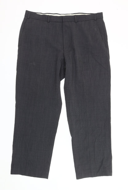 Marks and Spencer Men’s Grey 36in Waist Wool Blend Dress Pants