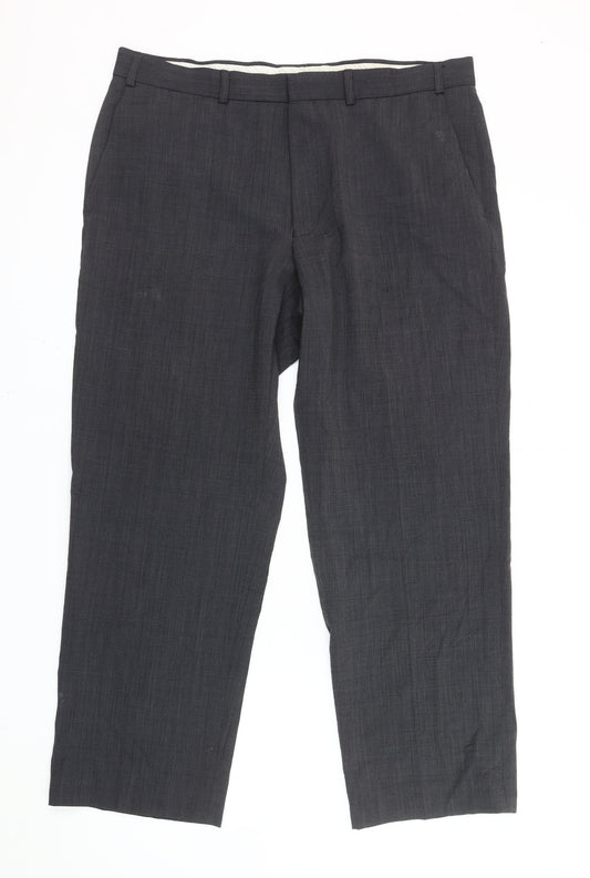 Marks and Spencer Men’s Grey 36in Waist Wool Blend Dress Pants