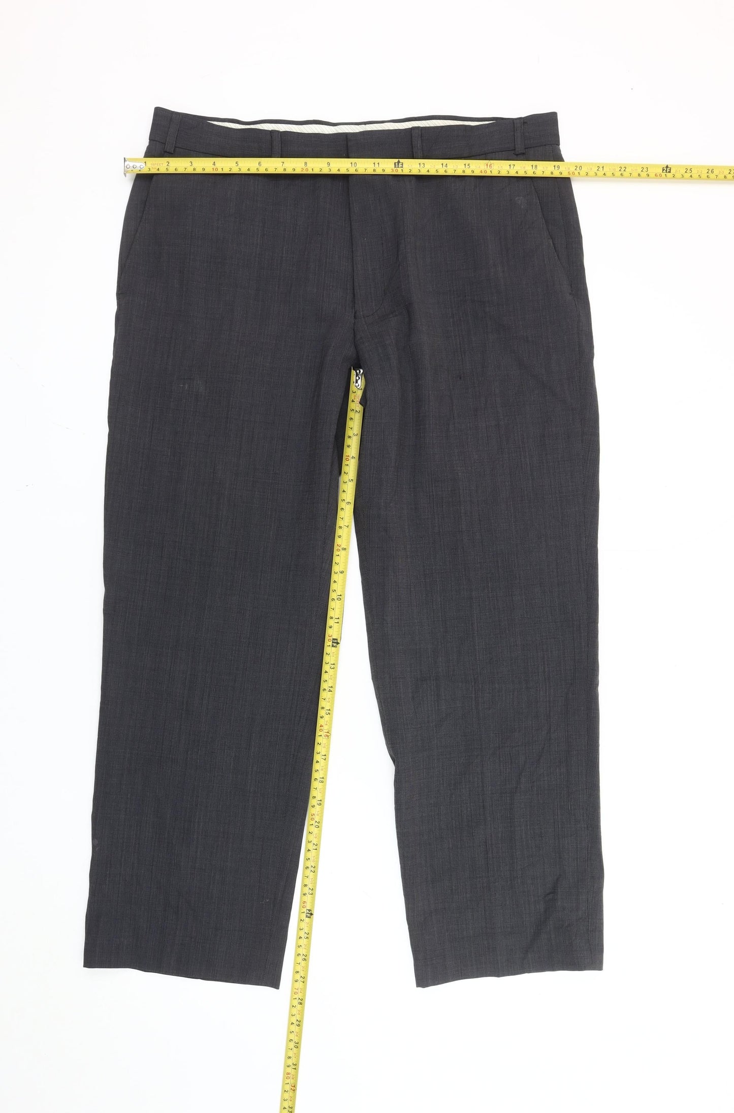 Marks and Spencer Men’s Grey 36in Waist Wool Blend Dress Pants