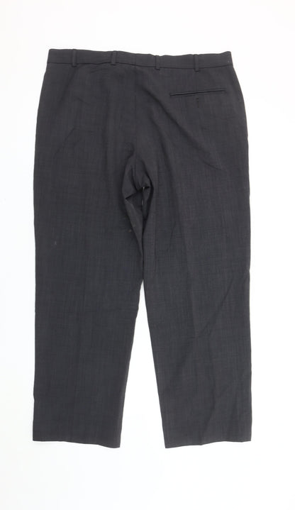 Marks and Spencer Men’s Grey 36in Waist Wool Blend Dress Pants