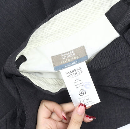 Marks and Spencer Men’s Grey 36in Waist Wool Blend Dress Pants