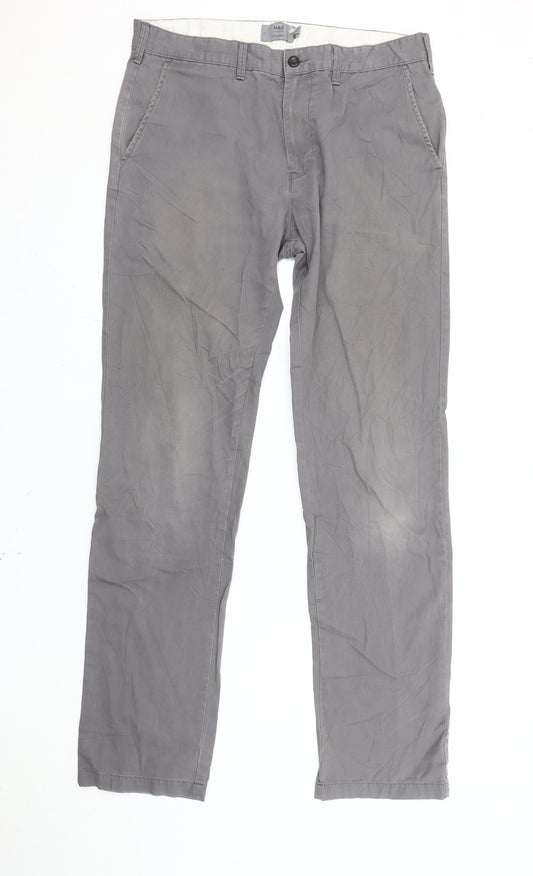 Marks and Spencer Men’s Grey Chino Trousers 34W 35L Straight Leg