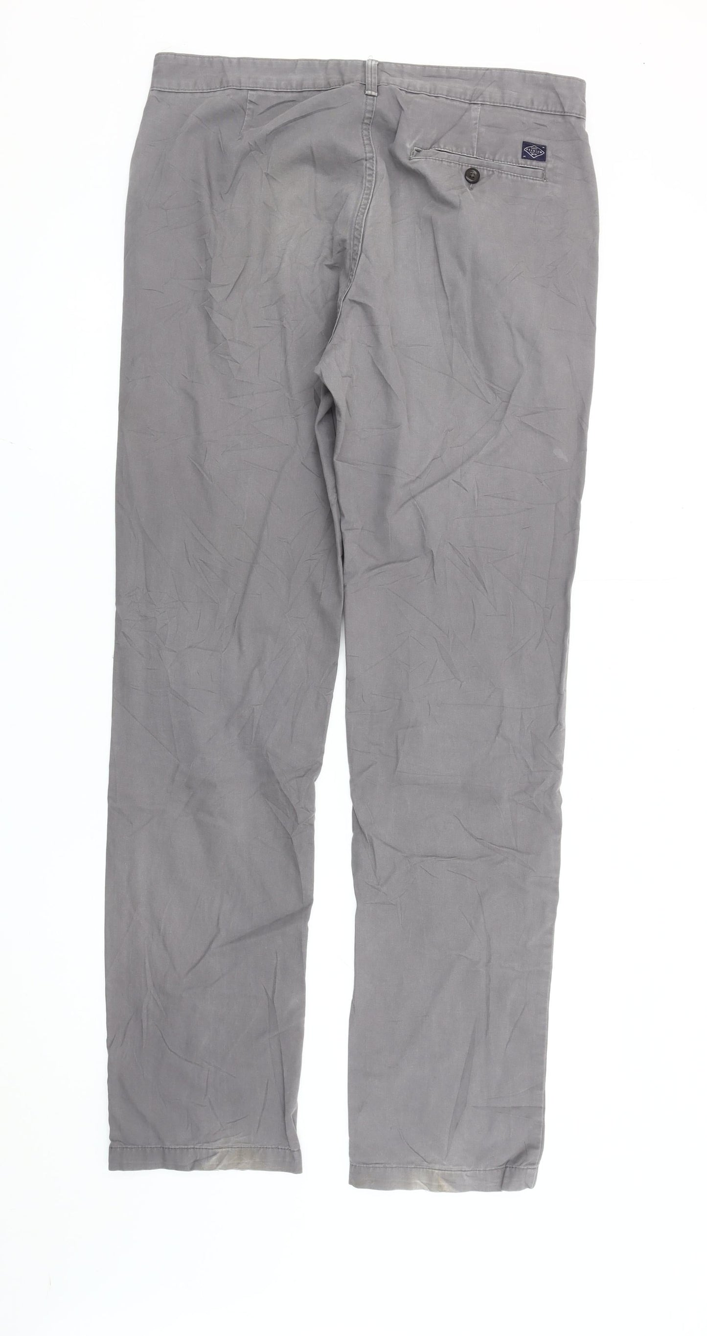Marks and Spencer Men’s Grey Chino Trousers 34W 35L Straight Leg