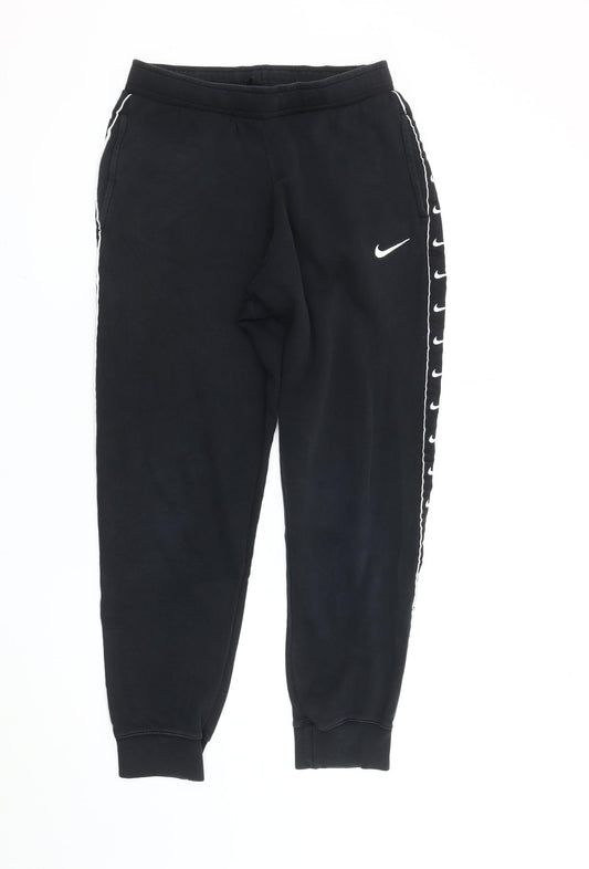 Nike Men's Black Jogger Trousers M Side Stripe Sportswear