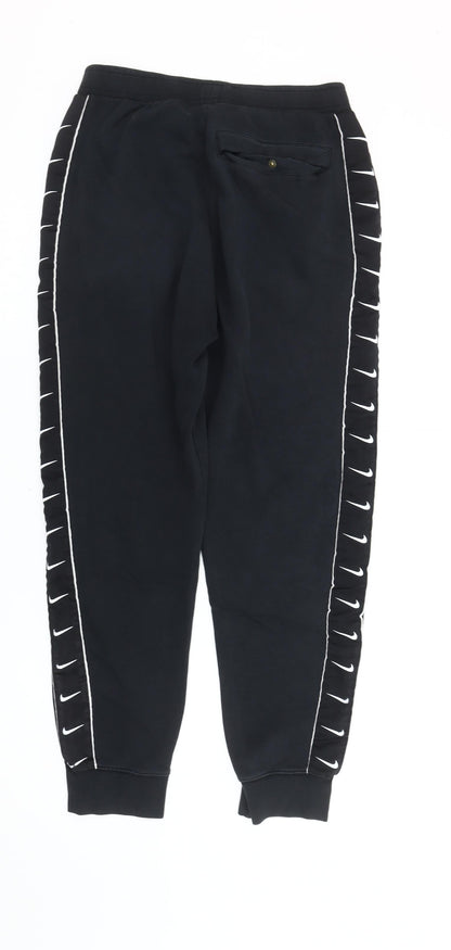 Nike Men's Black Jogger Trousers M Side Stripe Sportswear