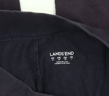 Lands' End Women’s Purple XS Jersey Cotton Stretch Leggings