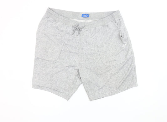 Adidas Men's Grey XL Athletic Shorts Jersey Cotton Blend