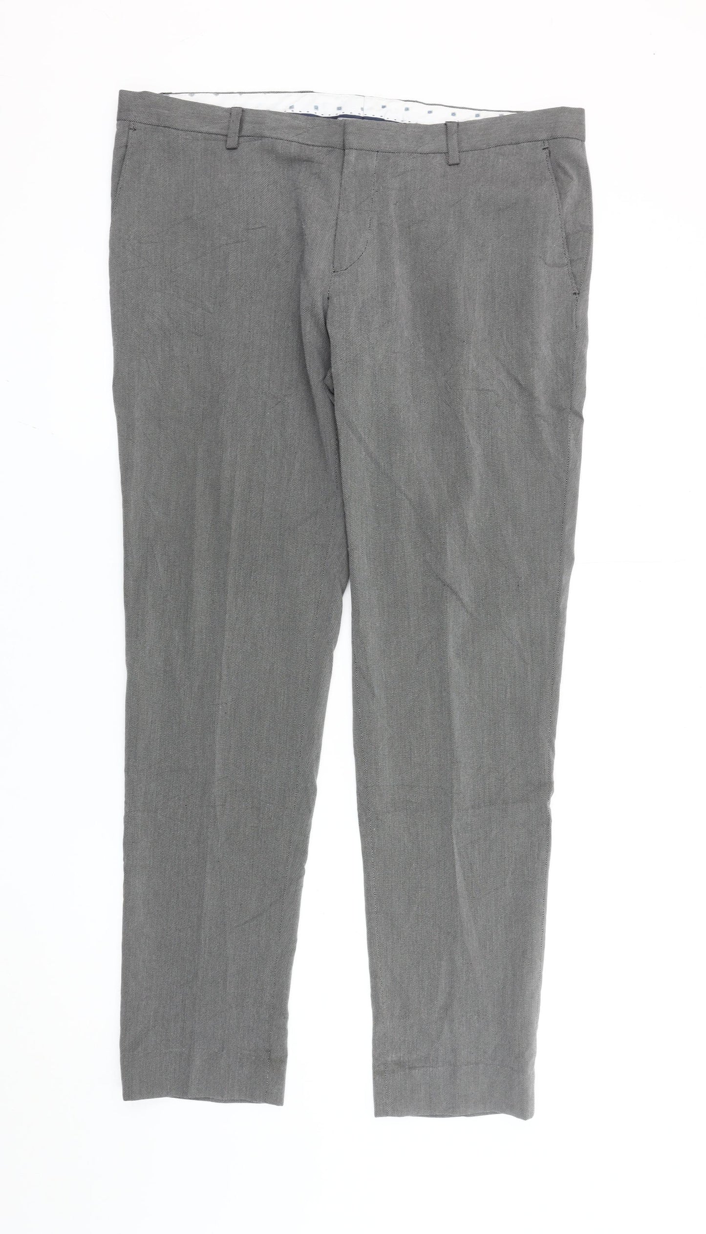 Mens UK Size 36 Zara Man Slim Fit Business Formal Grey Trousers
