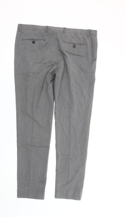 Mens UK Size 36 Zara Man Slim Fit Business Formal Grey Trousers