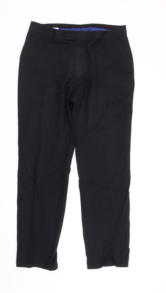 Performance Trousers Men’s Black Regular Fit Dress Trousers 38W Straight Leg Business Formal