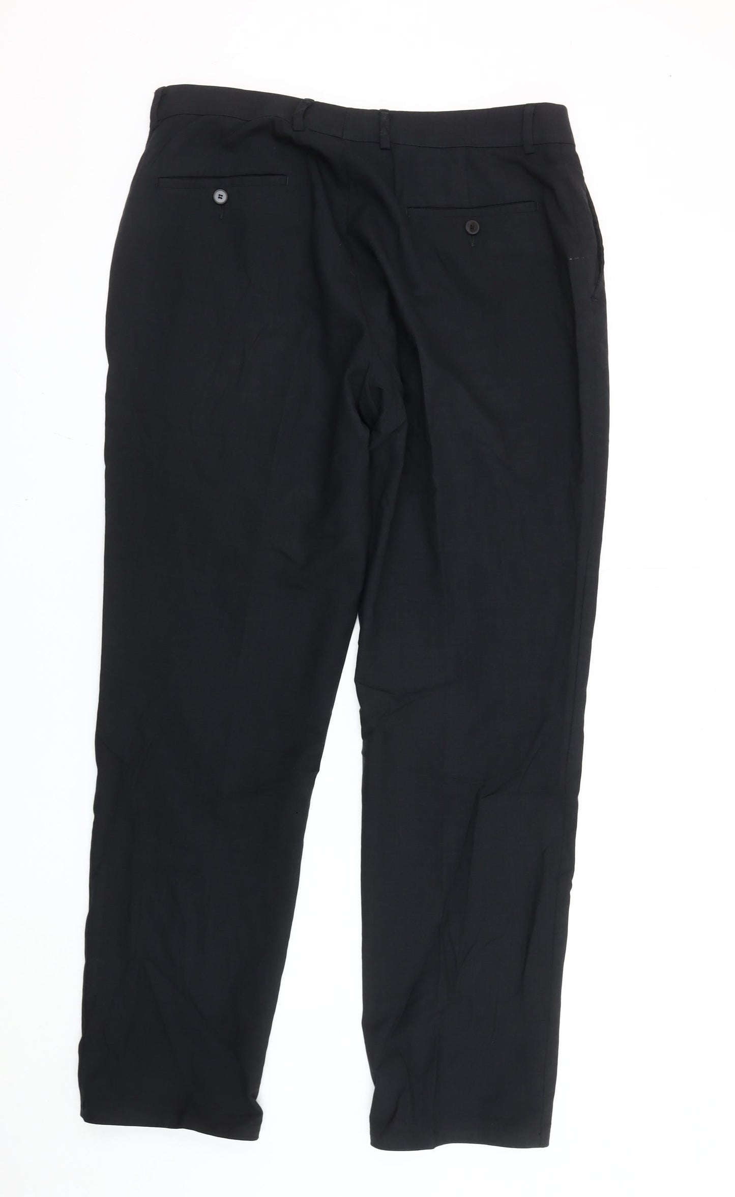 Performance Trousers Men’s Black Regular Fit Dress Trousers 38W Straight Leg Business Formal