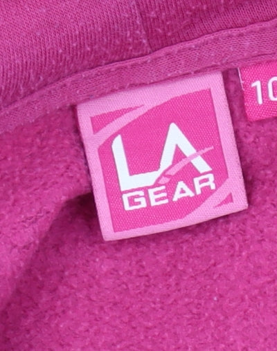 Womens UK Size 10 LA Gear Pink Pullover Hoodie