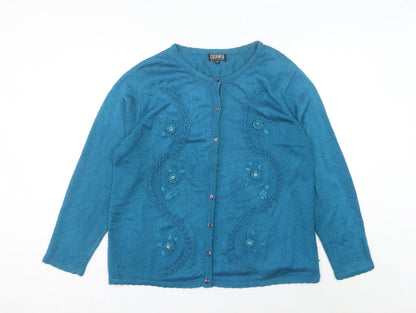 Womens UK Size M Casamia Blue Cardigan Jumper