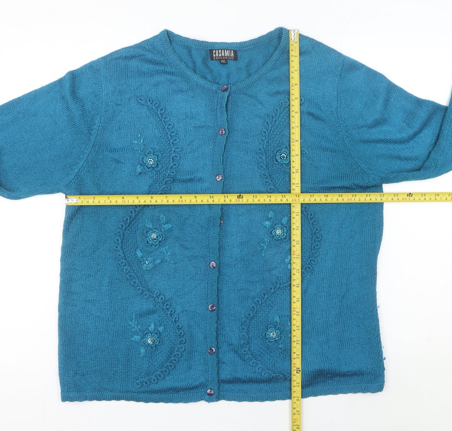Womens UK Size M Casamia Blue Cardigan Jumper