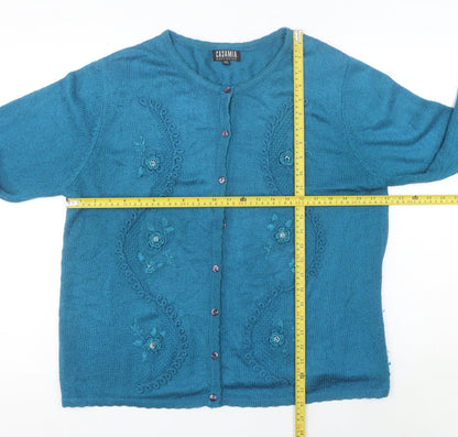 Womens UK Size M Casamia Blue Cardigan Jumper