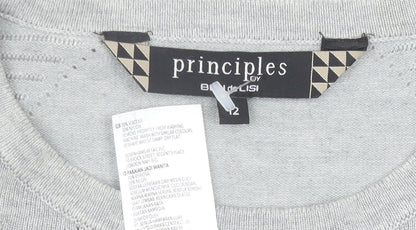 Womens UK Size 12 Principles Grey Pullover Jumper
