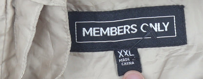 Mens UK Size 2XL Members Only Beige Windbreaker Coat