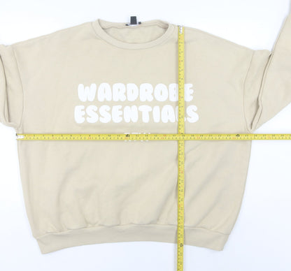 Womens UK Size L Boohoo Beige Pullover Sweatshirt
