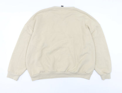 Womens UK Size L Boohoo Beige Pullover Sweatshirt