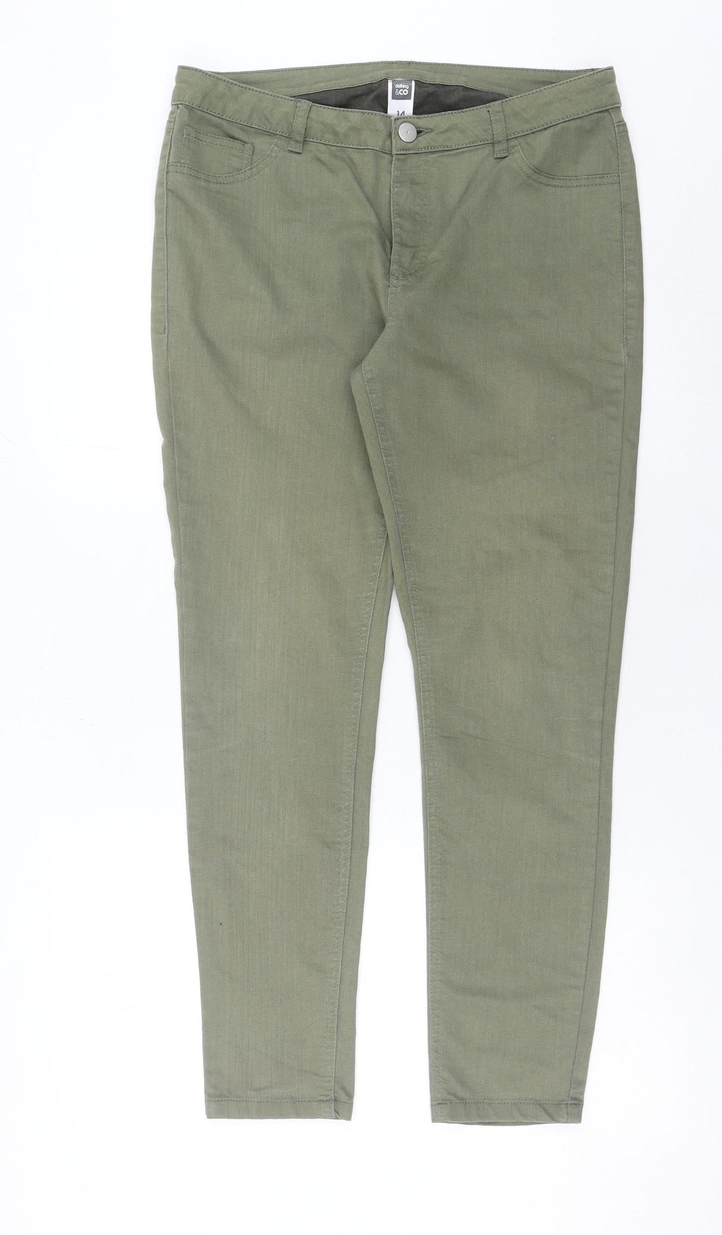 Clothing & Co Women's Green Skinny Jeans Size 14 Slim Fit Stretch