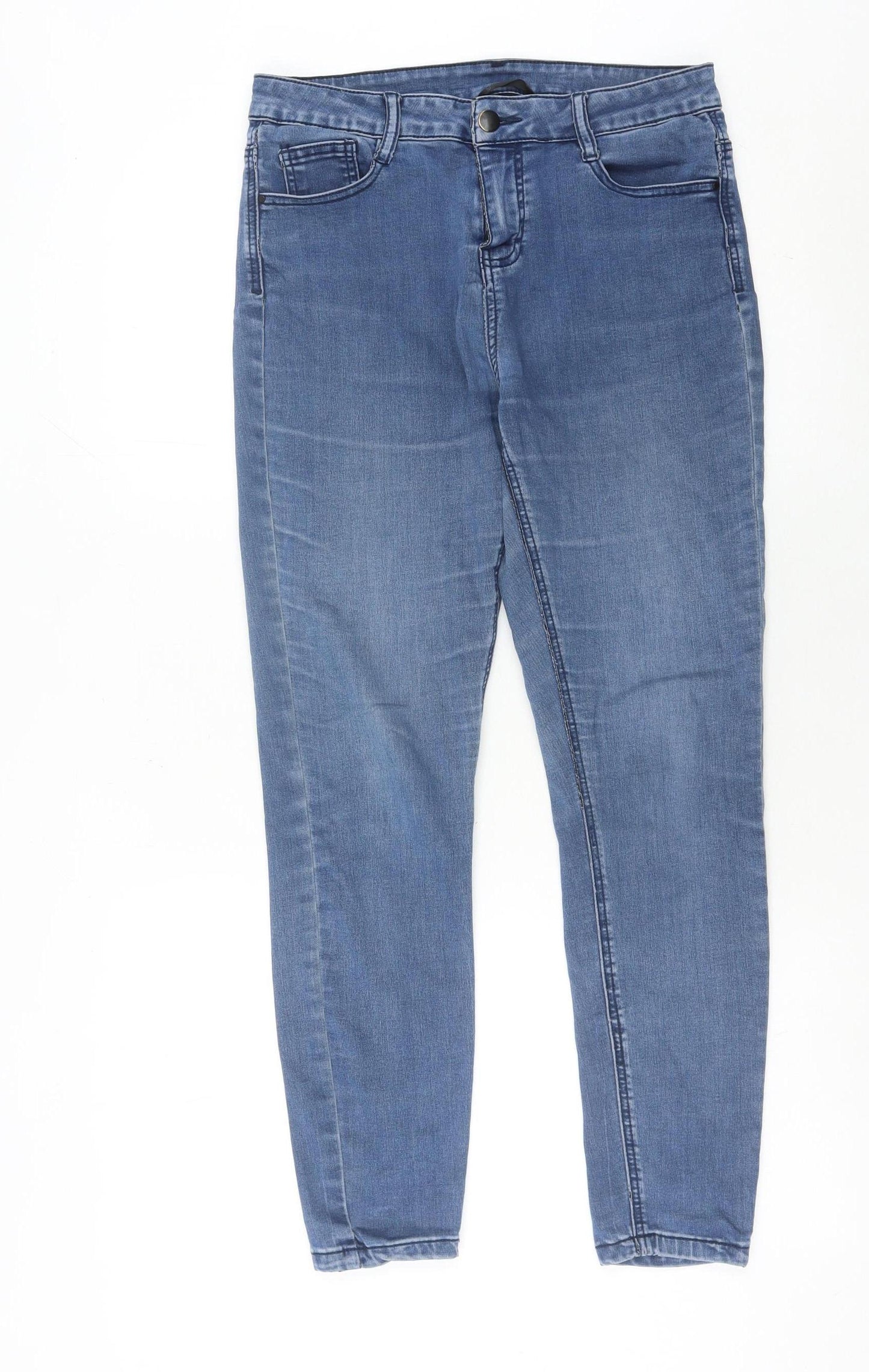 Golddigga Women’s Blue Skinny Jeans Size 12 High Rise Stretch Denim