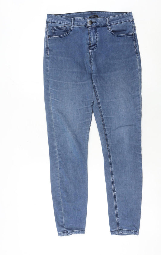 Golddigga Women’s Blue Skinny Jeans Size 12 High Rise Stretch Denim