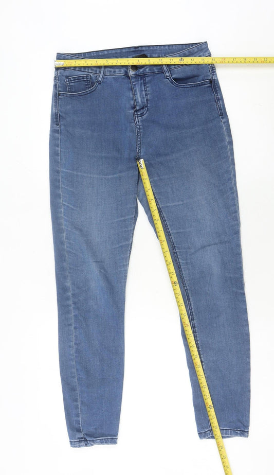 Golddigga Women’s Blue Skinny Jeans Size 12 High Rise Stretch Denim