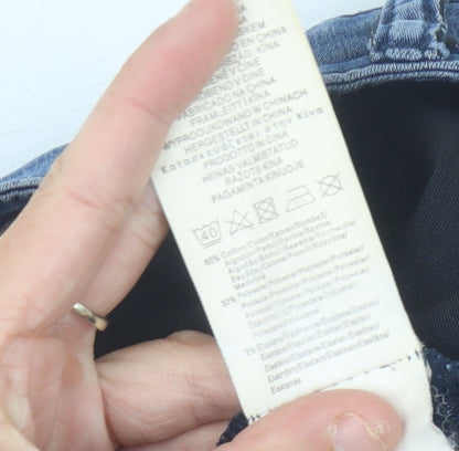 Golddigga Women’s Blue Skinny Jeans Size 12 High Rise Stretch Denim