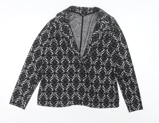 George Women’s Black Jacquard Stretch Blazer UK 16 Regular Fit