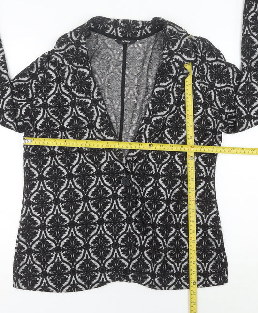 George Women’s Black Jacquard Stretch Blazer UK 16 Regular Fit