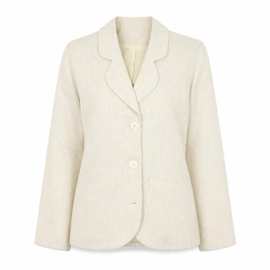 Classics Woman Ivory Blazer Women Size 10 Regular Fit Notch Lapel