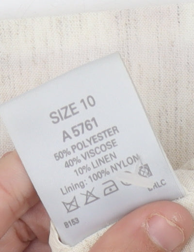 Classic Woman Ivory Blazer Women Size 10 Regular Fit Notch Lapel