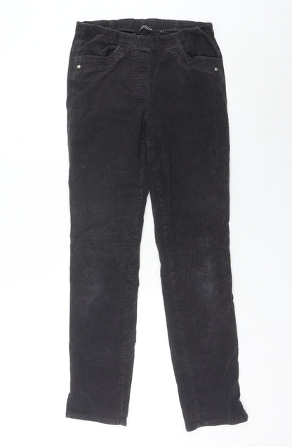 Womens UK Size S Signature Regular Fit Casual Black Trousers