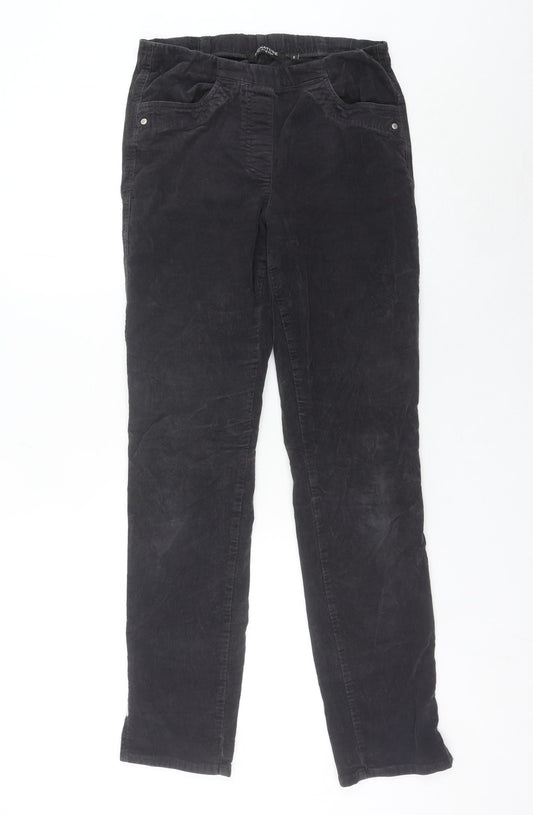 Womens UK Size S Signature Regular Fit Casual Black Trousers