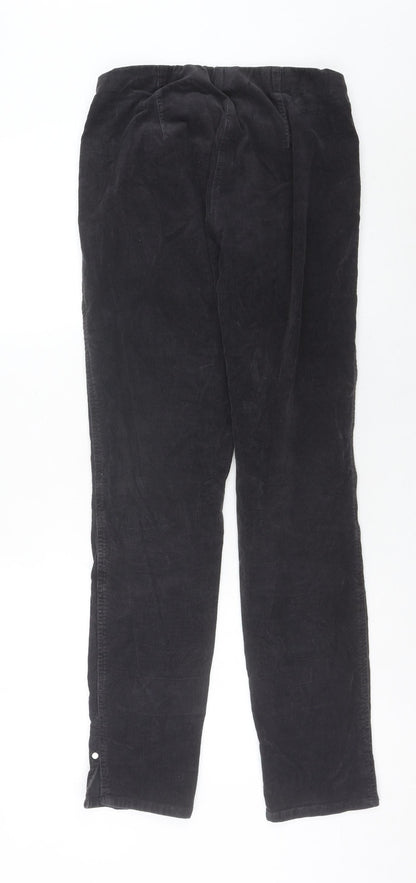 Womens UK Size S Signature Regular Fit Casual Black Trousers