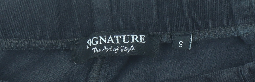 Womens UK Size S Signature Regular Fit Casual Black Trousers