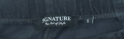 Womens UK Size S Signature Regular Fit Casual Black Trousers