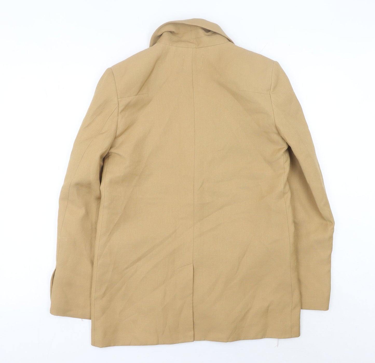 Boohoo Women’s Beige Blazer UK 8 Regular Fit Single Breasted Notch Lapel