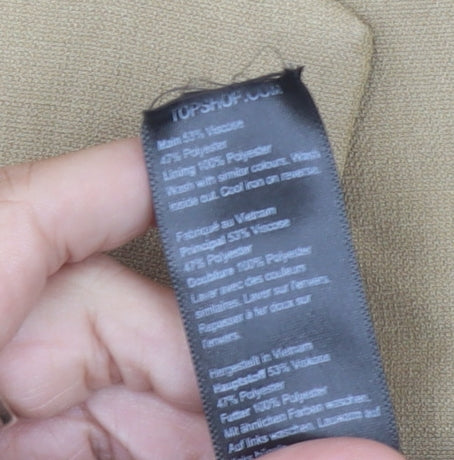 Boohoo Women’s Beige Blazer UK 8 Regular Fit Single Breasted Notch Lapel