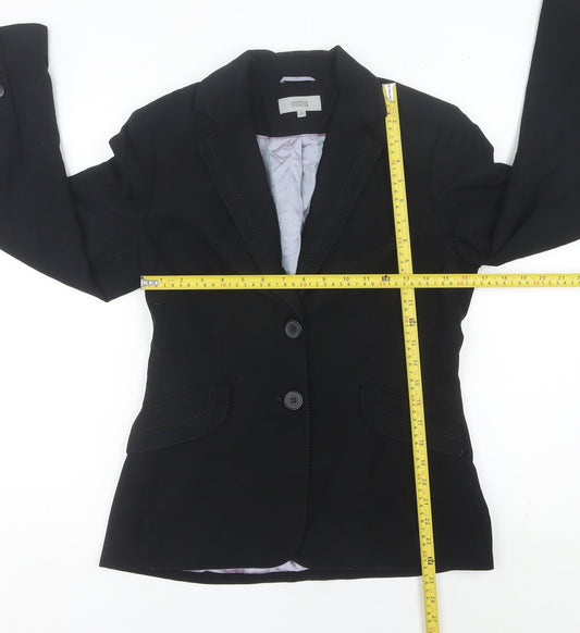 Marks and Spencer Women's Black Size 10 Regular Fit Blazer Jacket