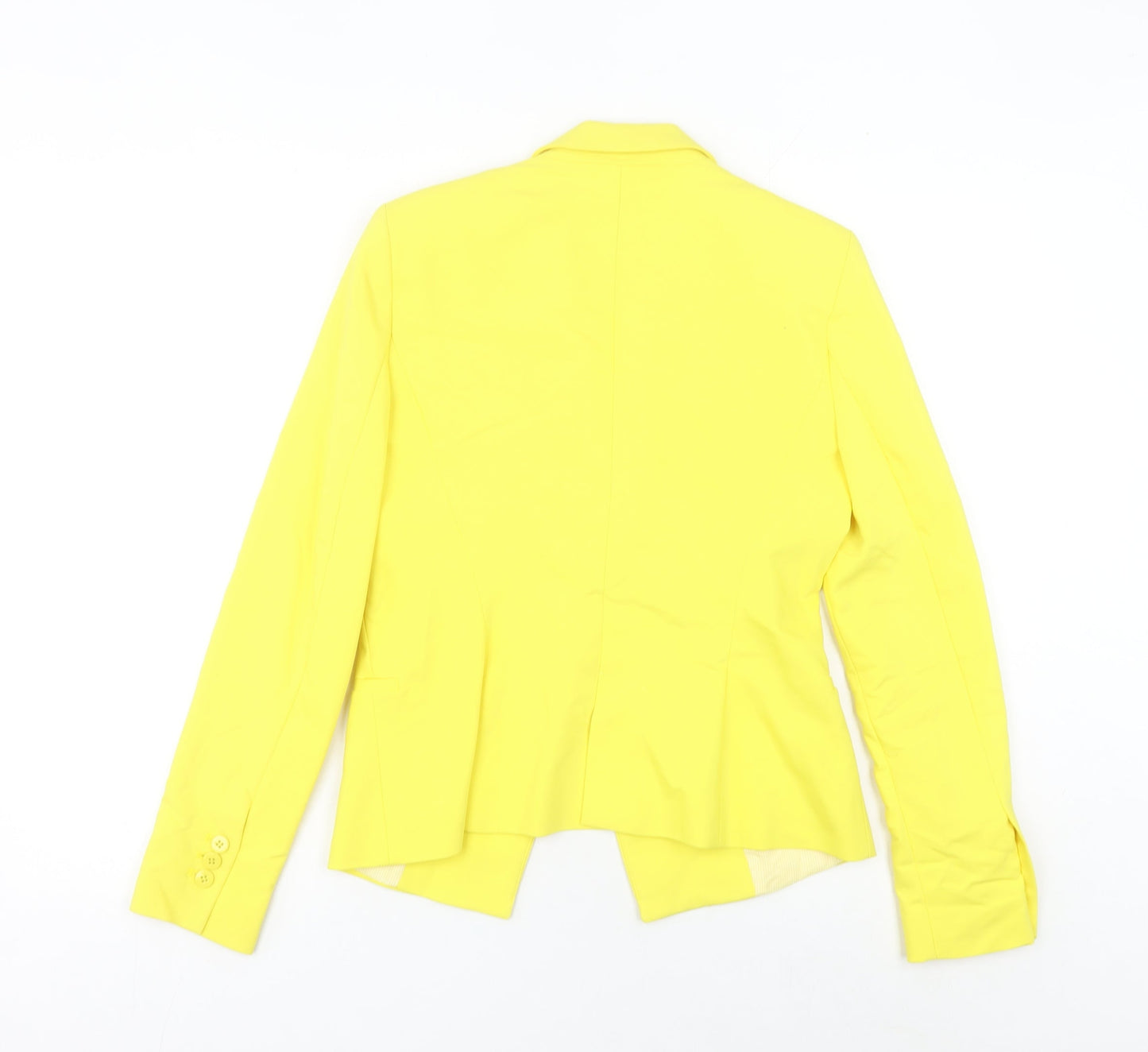 Zara Basic Women's Yellow Size 12 Regular Fit Notch Lapel Blazer