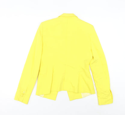 Zara Basic Women's Yellow Size 12 Regular Fit Notch Lapel Blazer