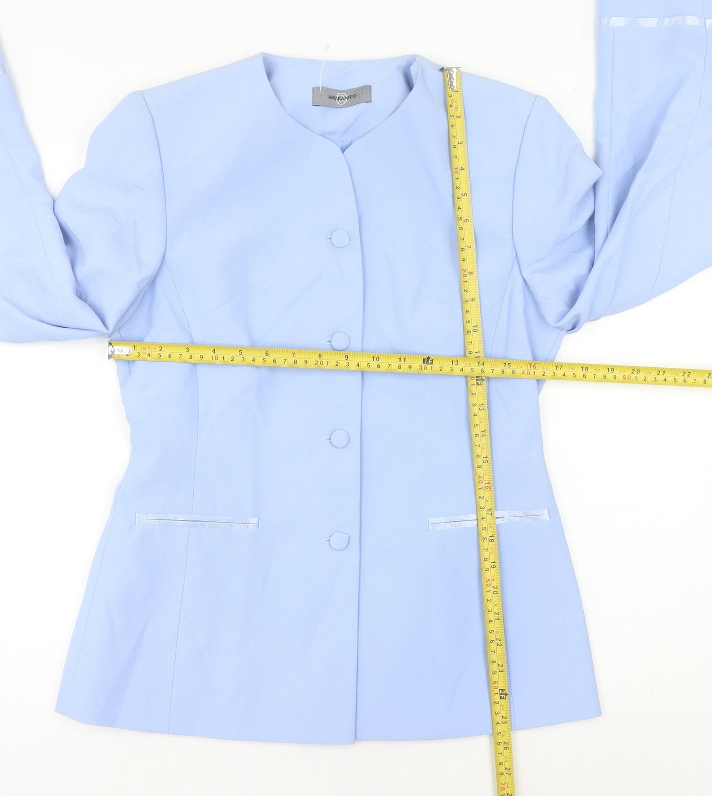 Womens UK Size 10 AMARANTO Regular Blue Suit Jacket