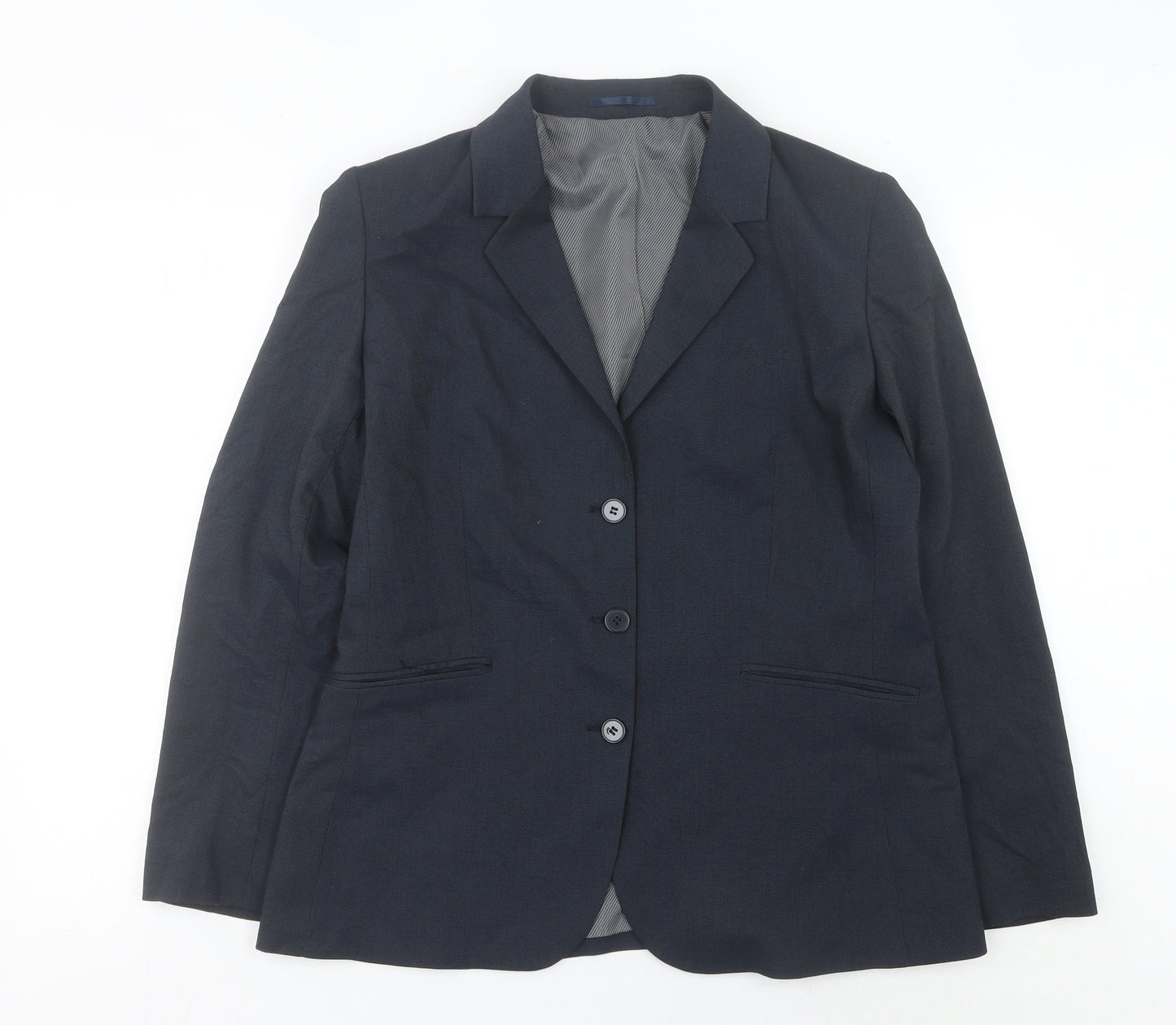 ICONA Women’s Blue 16 Regular Woven Lined Notch Blazer