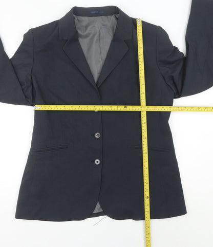 ICONA Women’s Blue 16 Regular Woven Lined Notch Blazer