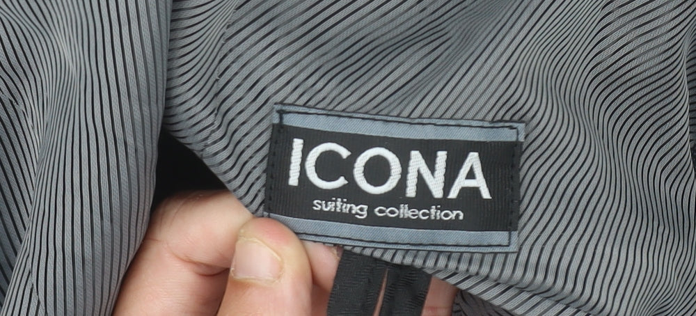 ICONA Women’s Blue 16 Regular Woven Lined Notch Blazer